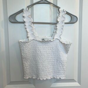 Hollister White Crop Tank Top